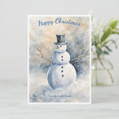 雪だるま：カスタマイズ可能なミニマルな冬のワンダーランド シーズンカード (スタンド正面)