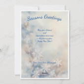 雪だるま：カスタマイズ可能なミニマルな冬のワンダーランド シーズンカード (裏面)