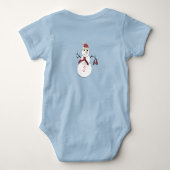 雪だるま- カスタマイズ ベビーボディスーツ (裏面)