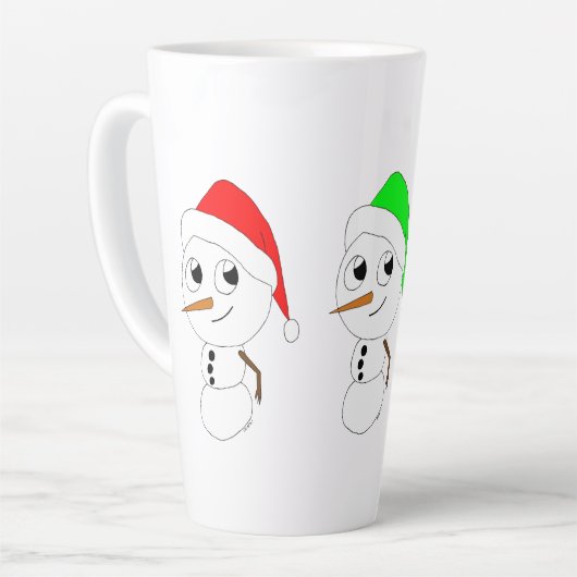 雪だるま カフェラテマグ (左アングル)