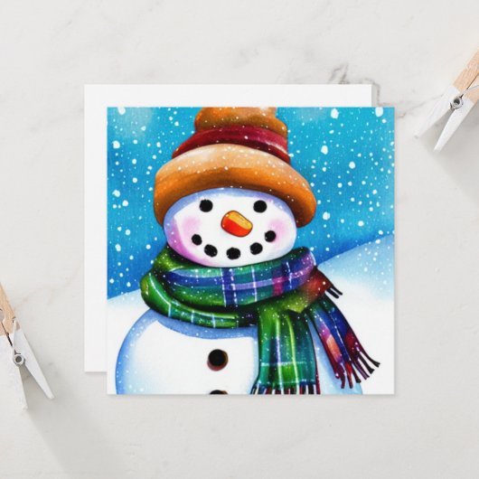 雪だるま カード (正面/裏面インサイチュ)