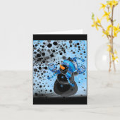 雪だるま カード (黄色い花)