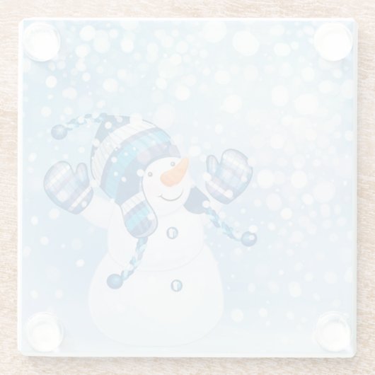 雪だるま ガラスコースター (裏面)