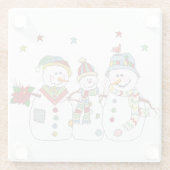 雪だるま ガラスコースター (裏面)