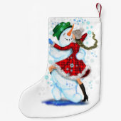 雪だるま&ガールダンサーおもしろいクリスマスストッキング スモールクリスマスストッキング (裏面)