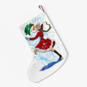 雪だるま&ガールダンサーおもしろいクリスマスストッキング スモールクリスマスストッキング (裏面 (吊り時))