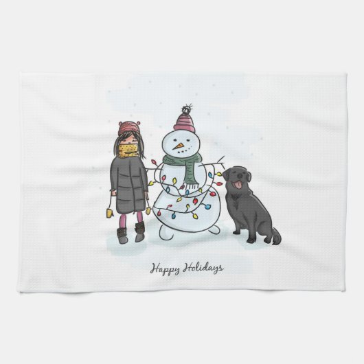 雪だるま キッチンタオル (横)