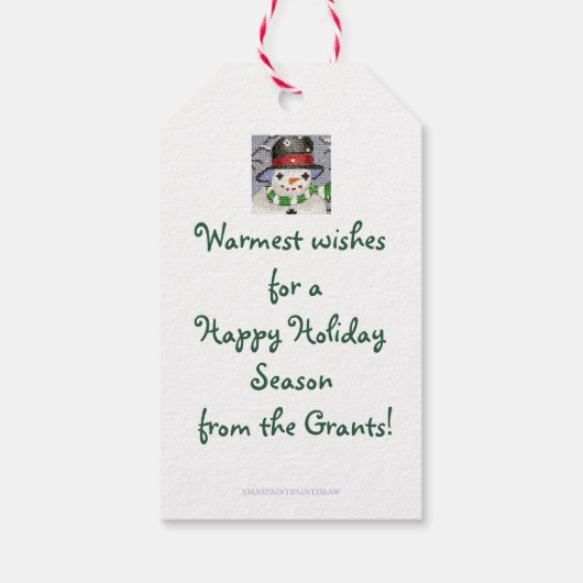 雪だるま ギフトタグ (裏面)