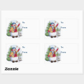 雪だるま – ギフトラベル 長方形シール (シート)