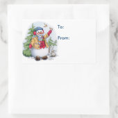 雪だるま – ギフトラベル 長方形シール (バッグ)