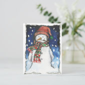 雪だるま-クリスマスはがき シーズンポストカード (スタンド正面)