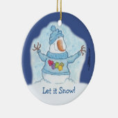 雪だるま・クリスマスは「雪」が近い セラミックオーナメント (右)
