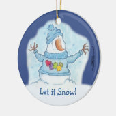 雪だるま・クリスマスは「雪」が近い セラミックオーナメント (左)
