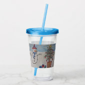 雪だるま&クリスマスツリー アクリルタンブラー (裏面)