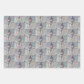 雪だるま&クリスマスツリー ラッピングペーパーシート (正面3)