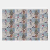 雪だるま&クリスマスツリー ラッピングペーパーシート (正面)