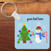 雪だるま&クリスマスツリー#2キーチェーン キーホルダー (正面)