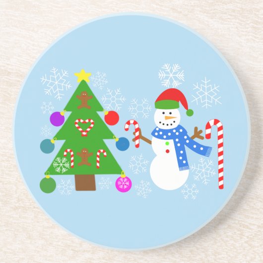 雪だるま&クリスマスツリー#2コースター コースター (正面)