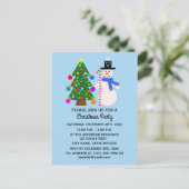 雪だるま＆クリスマスツリー #3 招待状ポストカード (スタンド正面)