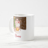 雪だるま、クリスマスパーソナライズされたコーヒーマグ コーヒーマグカップ (正面左)