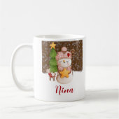 雪だるま、クリスマスパーソナライズされたコーヒーマグ コーヒーマグカップ (左)