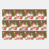 雪だるま、クリスマスパーソナライズされたラッピング紙 ラッピングペーパーシート (正面2)