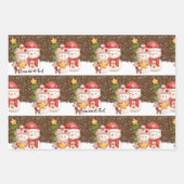 雪だるま、クリスマスパーソナライズされたラッピング紙 ラッピングペーパーシート (正面)
