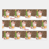 雪だるま、クリスマスパーソナライズされたラッピング紙Sh ラッピングペーパーシート (正面)
