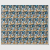 雪だるま（クリスマスライト） ラッピングペーパー (フラット)