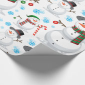 雪だるま クリスマス飾り ラッピングペーパー (角)