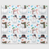 雪だるま クリスマス飾り ラッピングペーパー (フラット)