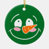 雪だるま - クリスマス オブジェ セラミックオーナメント (正面)