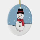 雪だるま クリスマス セラミックオーナメント (右)