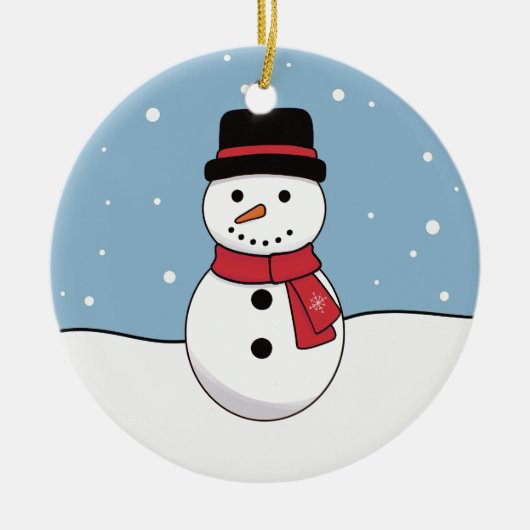 雪だるま クリスマス セラミックオーナメント (正面)