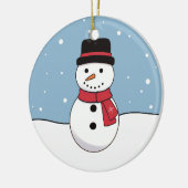 雪だるま クリスマス セラミックオーナメント (左)