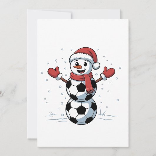 雪だるま サッカー クリスマス サンタ 野球 スポーツ 招待状 (正面)