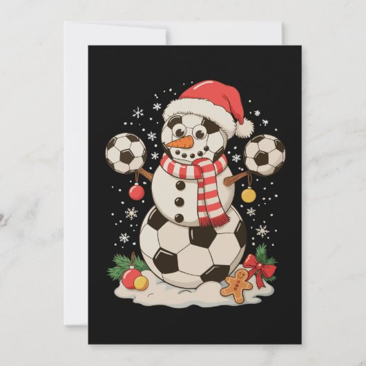 雪だるま サッカー クリスマス ホリデー ウィンター クリスマス スポーツ (正面)