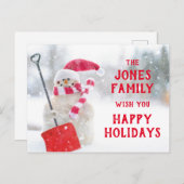 雪だるま（シャベル付） ポストカード (正面/裏面)