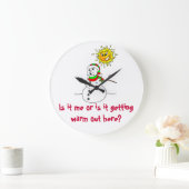 雪だるま・ジョークが暖かくなってきた ラージ壁時計 (ホーム)