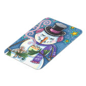 雪だるま、ジンジャーブレッドマン、ホットチョコレートのマグカップ マグネット (左側)