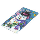 雪だるま、ジンジャーブレッドマン、ホットチョコレートのマグカップ マグネット (左側)