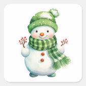 雪だるま スクエアシール (正面)