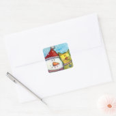 雪だるま スクエアシール (封筒)