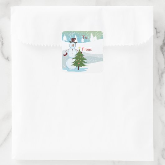 雪だるま スクエアシール (バッグ)