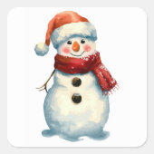 雪だるま スクエアシール (正面)