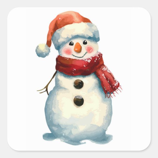 雪だるま スクエアシール (正面)