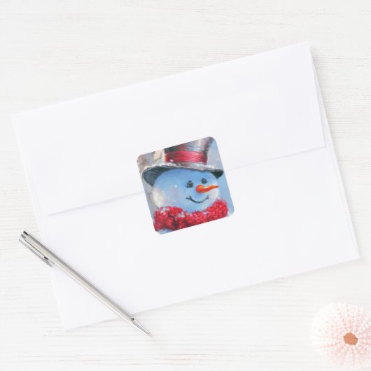 雪だるま スクエアシール (封筒)