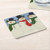 雪だるま スクエアペーパーコースター (アングル)