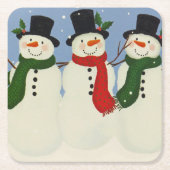 雪だるま スクエアペーパーコースター (正面)