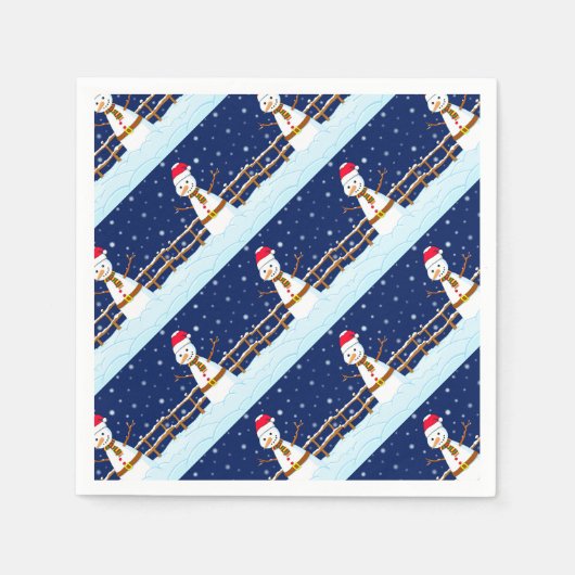 雪だるま スタンダードカクテルナプキン (正面)